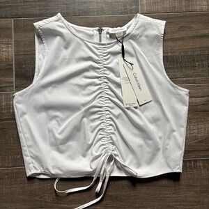 Calvin Klein Gathered Front Crop Top